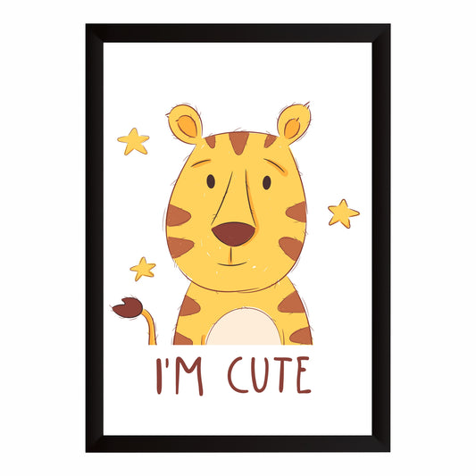 I'm Cute Tiger Wall Art | Cute Jungle Nursery Animal Print