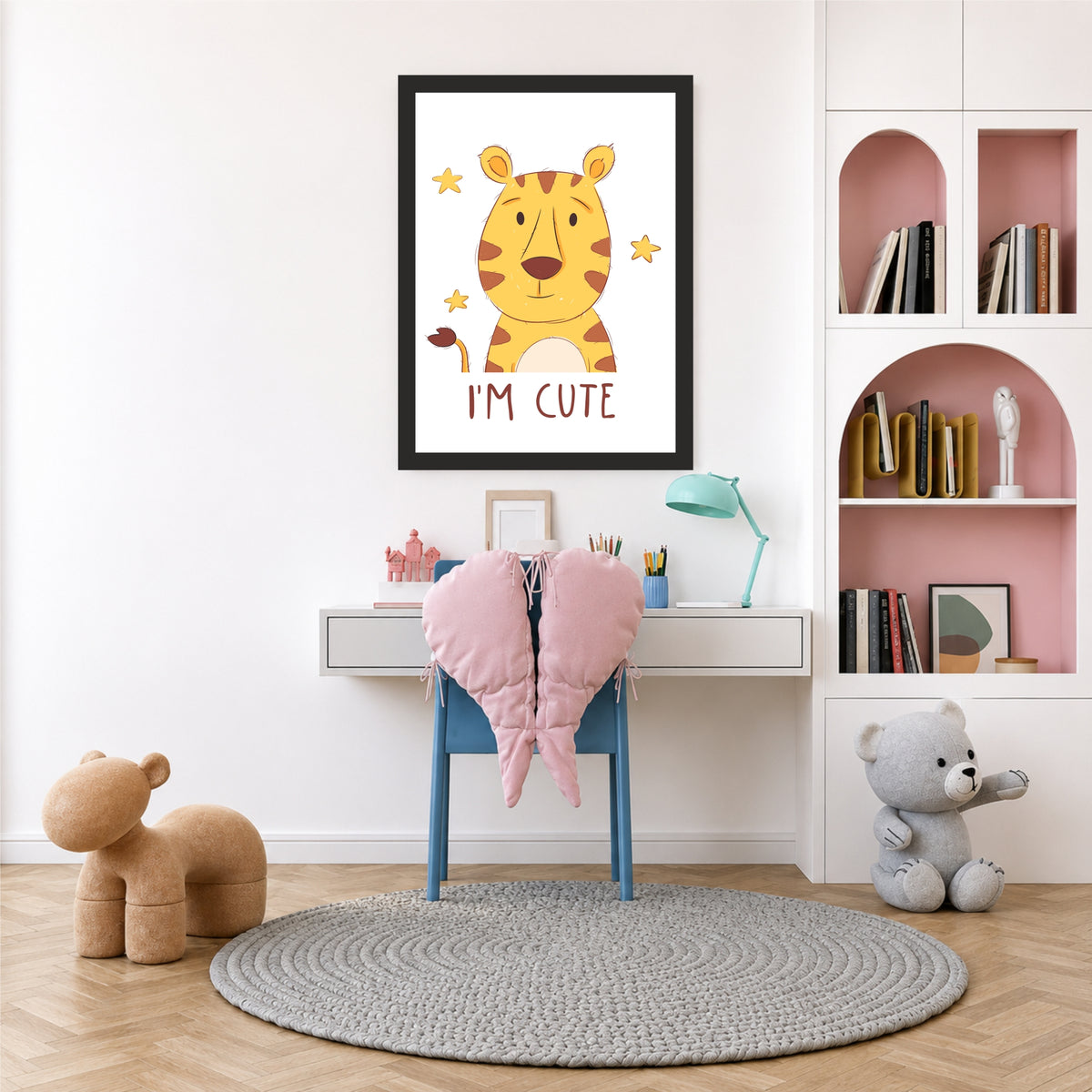 I'm Cute Tiger Wall Art | Cute Jungle Nursery Animal Print