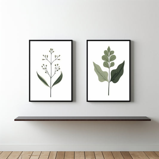 Green Botanical Leaf Wall Frame Set β Minimal Nature Art Prints for Modern Home DΓ©cor πΏβ¨
