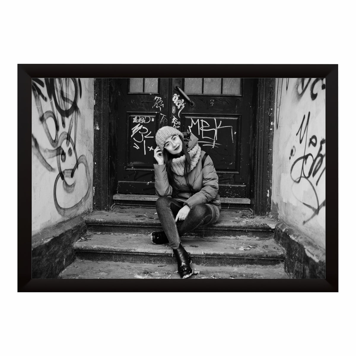 Urban Winter Fashion Black & White Wall Art | Street Photography