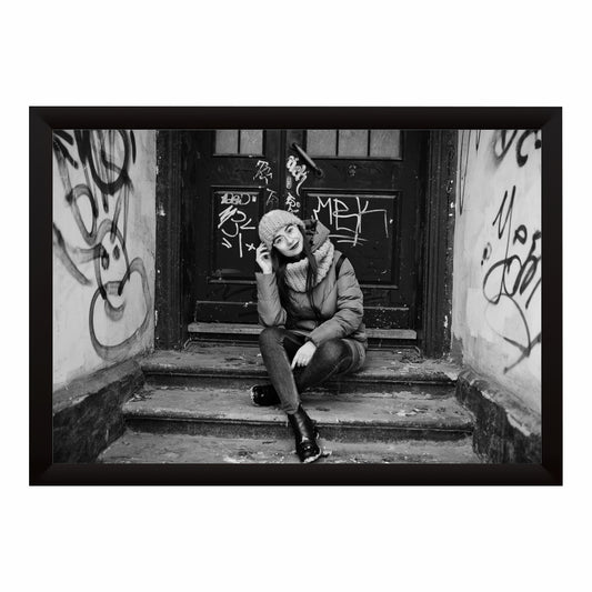 Urban Winter Fashion Black & White Wall Art | Street Photography