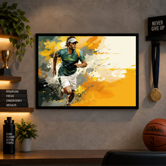 Tennis Player Wall Art | Framed Sports Print