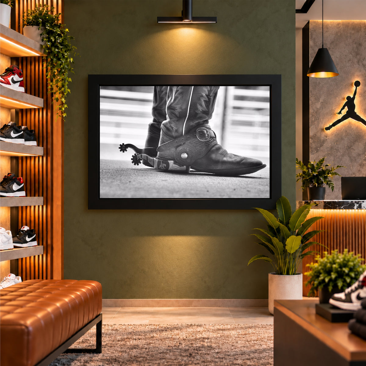 Cowboy Boots Wall Art | Western Leather Boots & Spurs Artwork | Rustic Cowboy Photography | Western Ranch Wall Decor