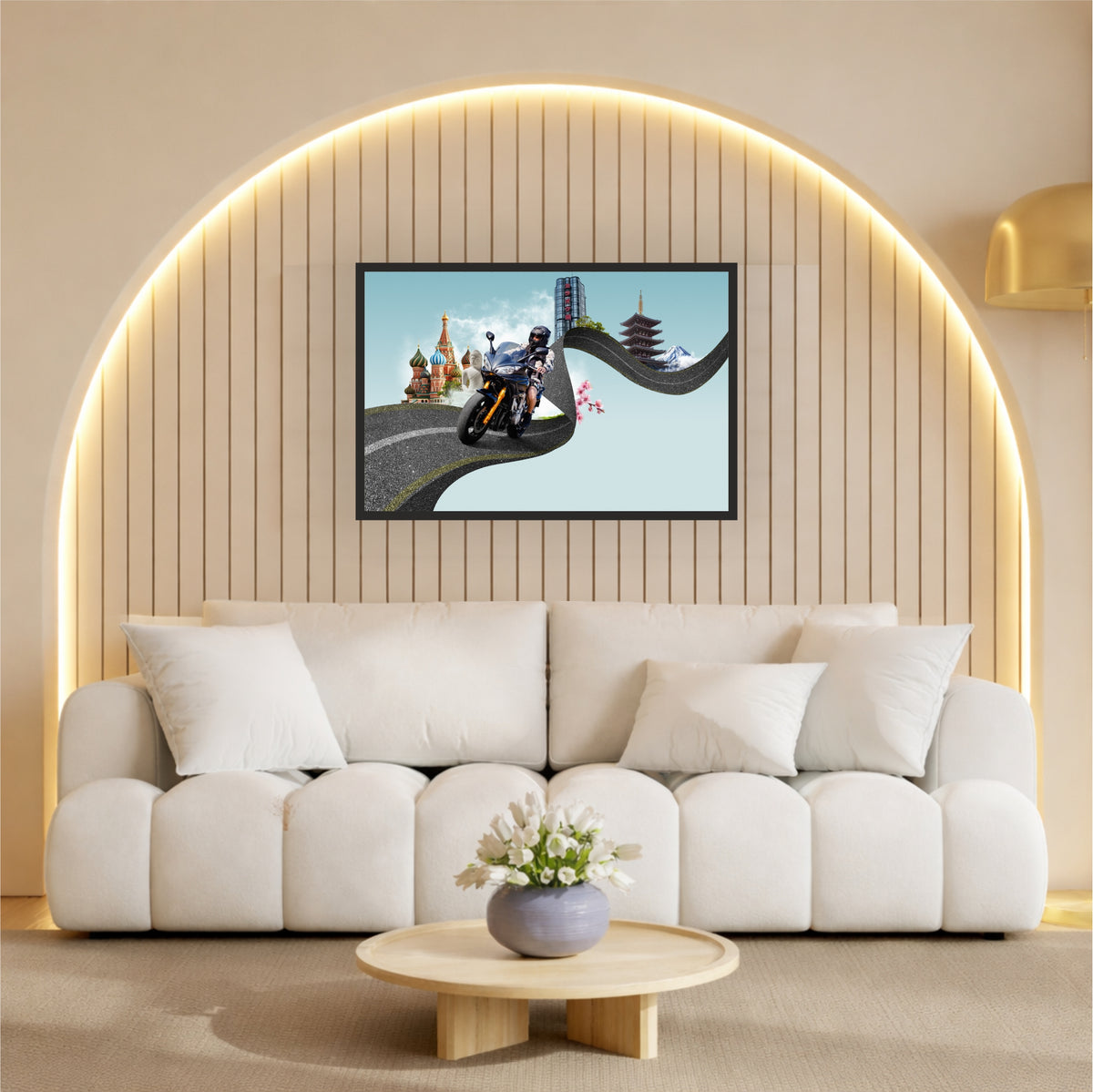 Motorcycle World Travel Wall Art | Global Adventure Road Trip Poster