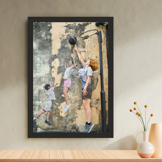 Urban Basketball Wall Art | Street Art Photography Canvas Print | Basketball Graffiti Wall Decor | Sports Lifestyle Artwork | Modern Athletic Wall Art