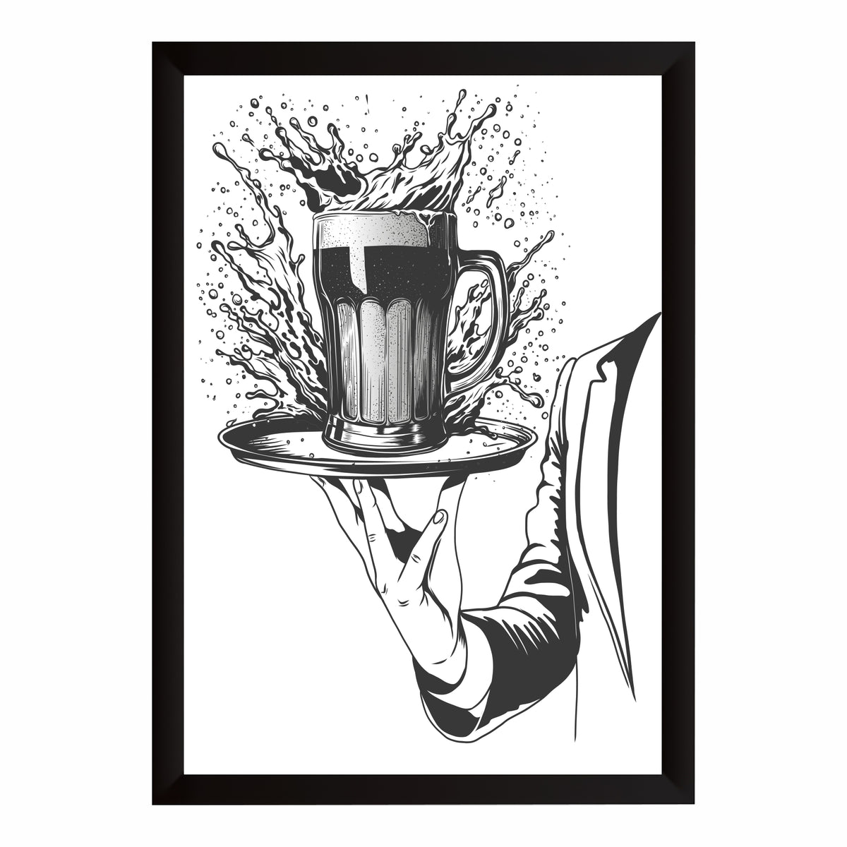 Beer Wall Art | Framed Beer Mug Artwork | Vintage Pub & Bar Décor | Beer Lover Wall Décor