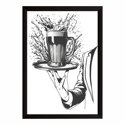 Beer Wall Art | Framed Beer Mug Artwork | Vintage Pub & Bar Décor | Beer Lover Wall Décor