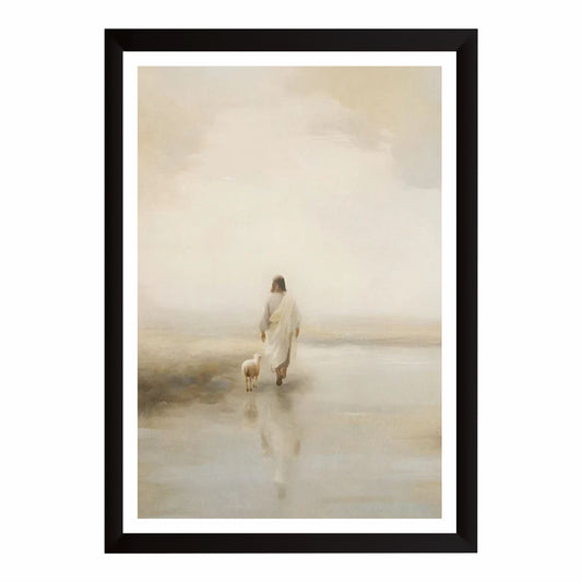 Jesus the Good Shepherd Wall Art | Jesus Leaves the 99 Christian Canvas Print | Inspirational Bible Artwork | Peaceful Religious Home Decor