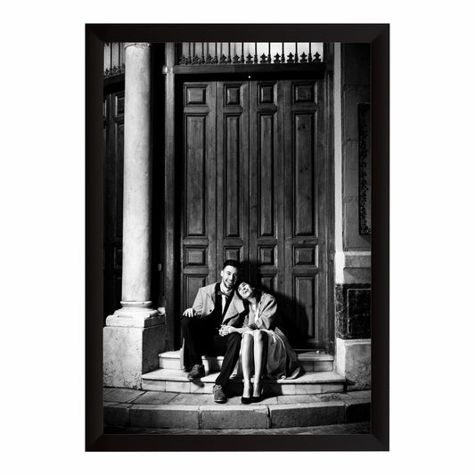 Romantic Couple Black & White Wall Art | Vintage Love Photography Print
