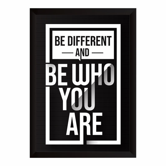 Be Different Quote Wall Art | Motivational Typography Canvas | Modern Decor
