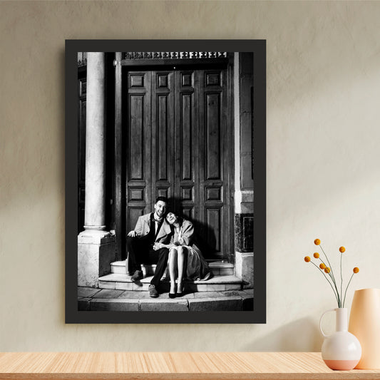 Romantic Couple Black & White Wall Art | Vintage Love Photography Print