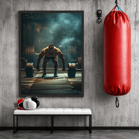 Deadlift Gym Wall Art | Strength Fitness Photography | Motivational Framed Wall Decor