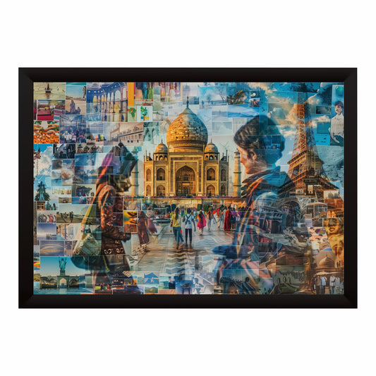 World Travel Landmark Collage Wall Art | Iconic Destinations Poster