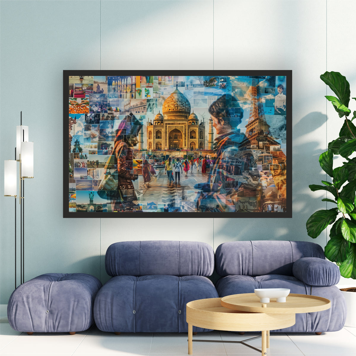 World Travel Landmark Collage Wall Art | Iconic Destinations Poster