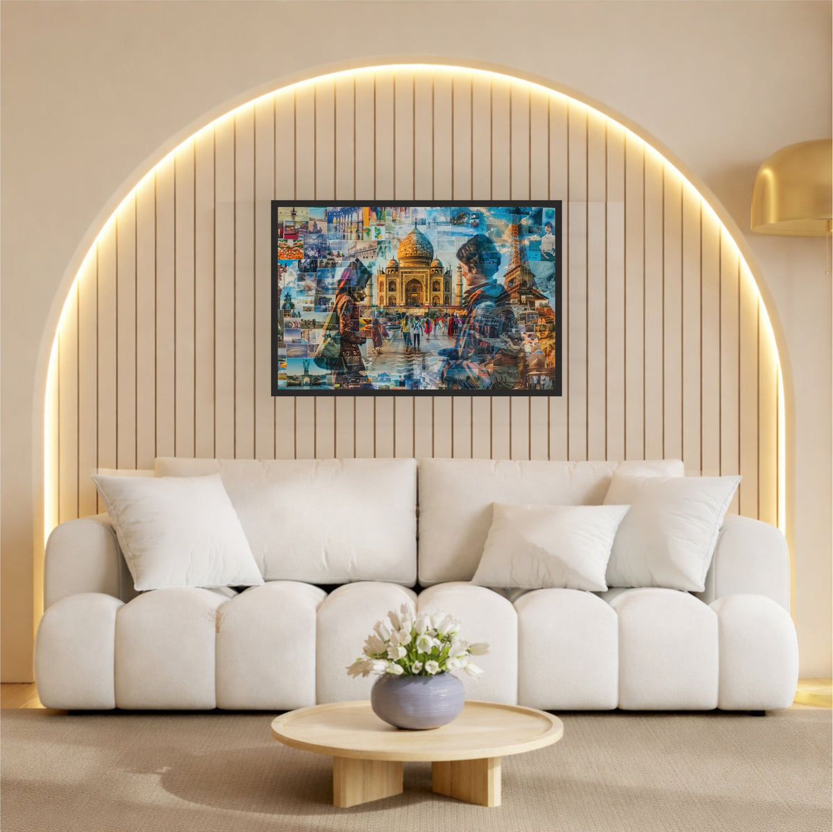 World Travel Landmark Collage Wall Art | Iconic Destinations Poster
