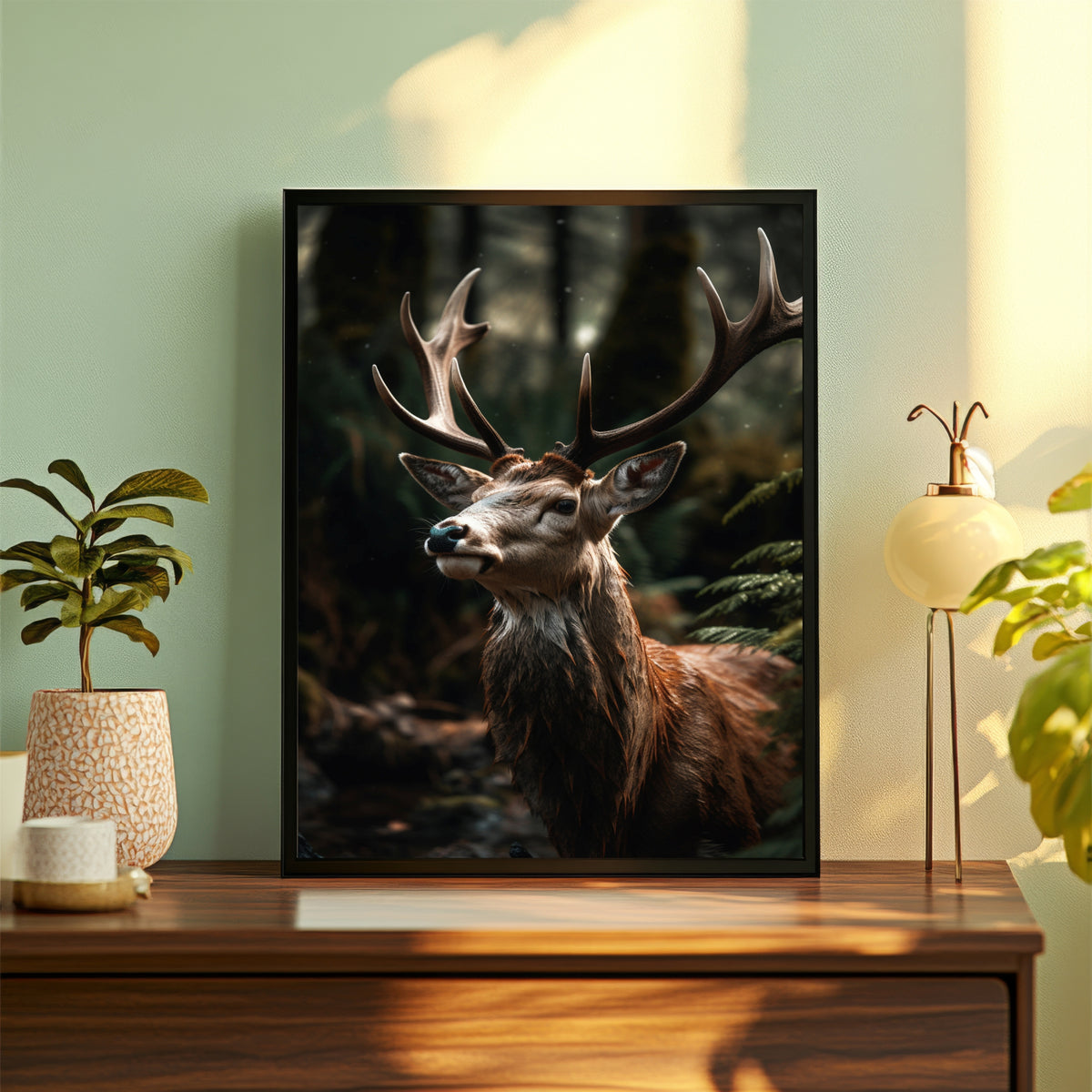 Deer Wall Art | Majestic Stag Wildlife Artwork | Framed Deer Photography | Forest Animal Wall Decor