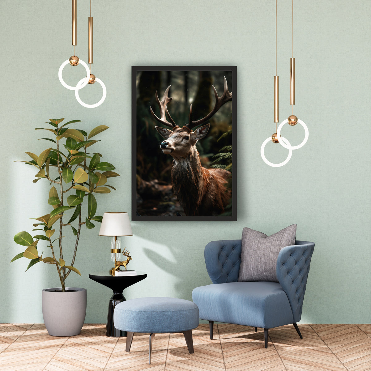 Deer Wall Art | Majestic Stag Wildlife Artwork | Framed Deer Photography | Forest Animal Wall Decor