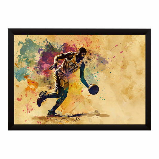 Basketball Player Action Wall Art | Framed Sports Print