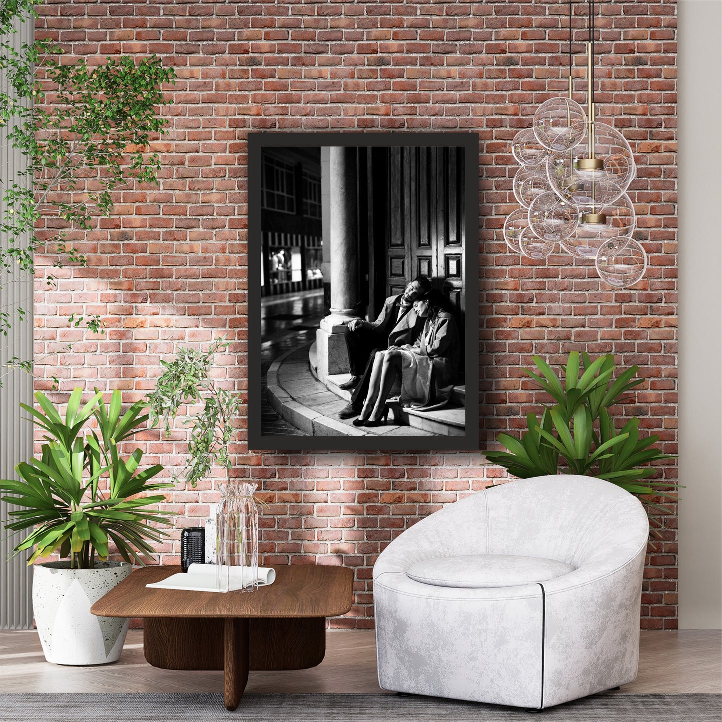 Romantic Couple Resting Together Wall Art | Black & White Fine Art Photography | Moody Love Canvas Print | Minimalist Bedroom Wall Decor