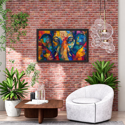 Abstract Ganesha Wall Art