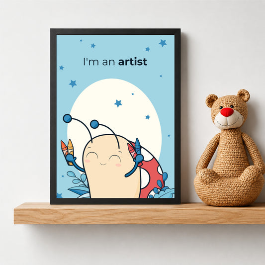 I'm an Artist Bug Wall Art | Cute Creative Nursery Print