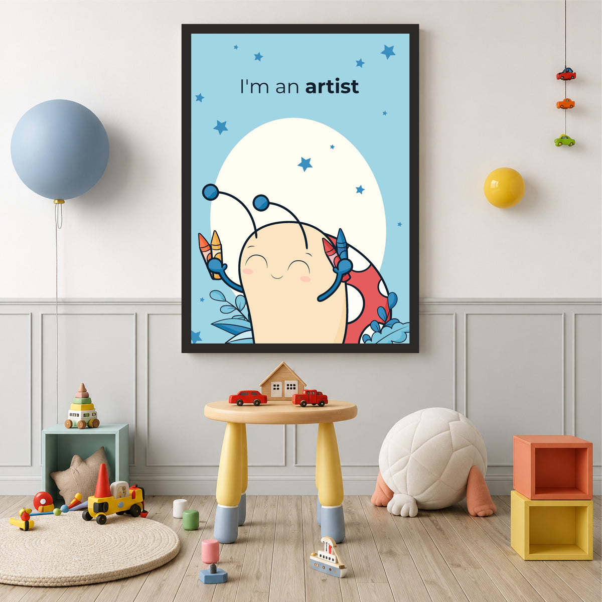 I'm an Artist Bug Wall Art | Cute Creative Nursery Print