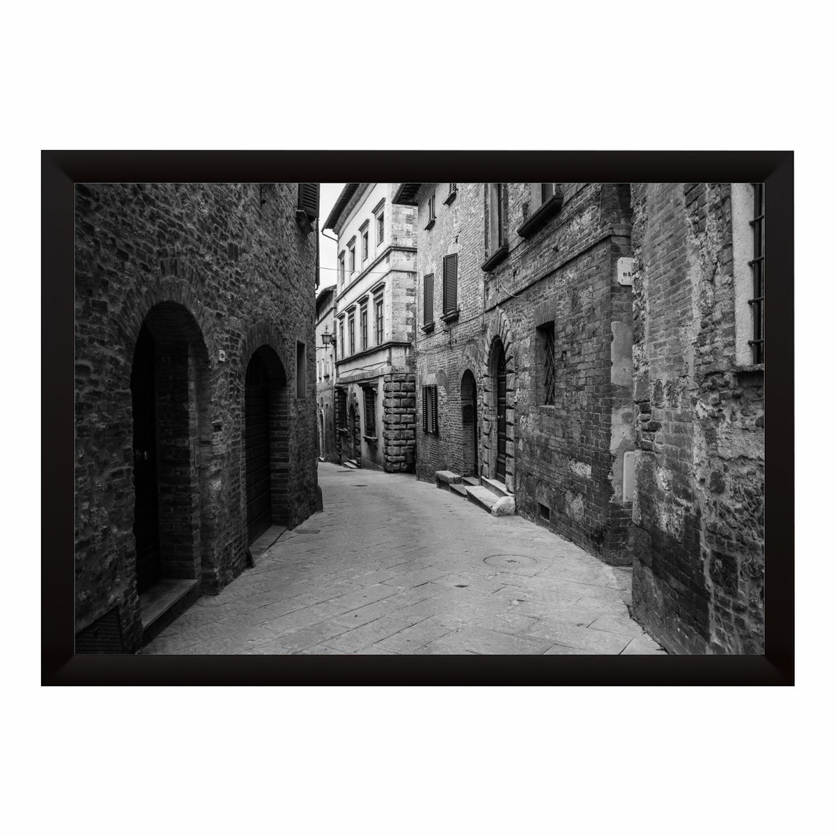 Historic Stone Street Black & White Wall Art | Architecture Photography