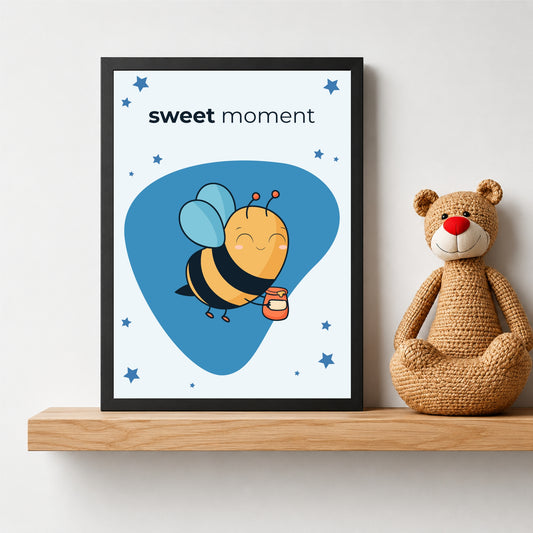 Sweet Moment Bee Wall Art | Cute Nursery Insect Print