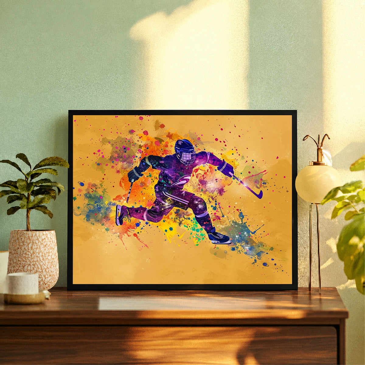 Hockey Player Action Wall Art | Framed Sports Print