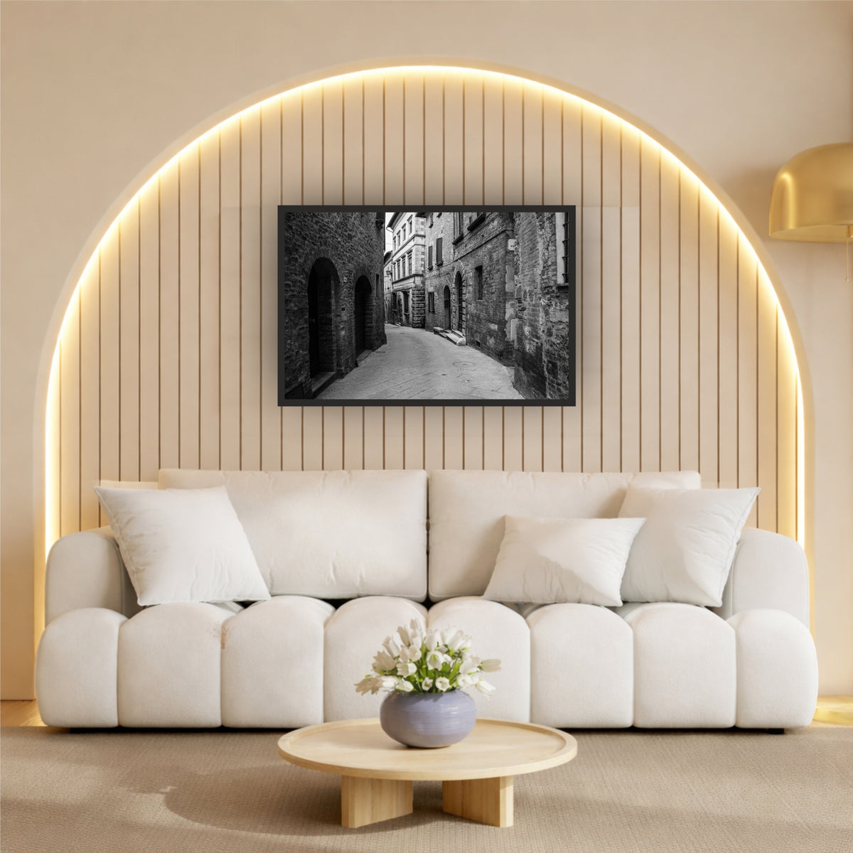 Historic Stone Street Black & White Wall Art | Architecture Photography