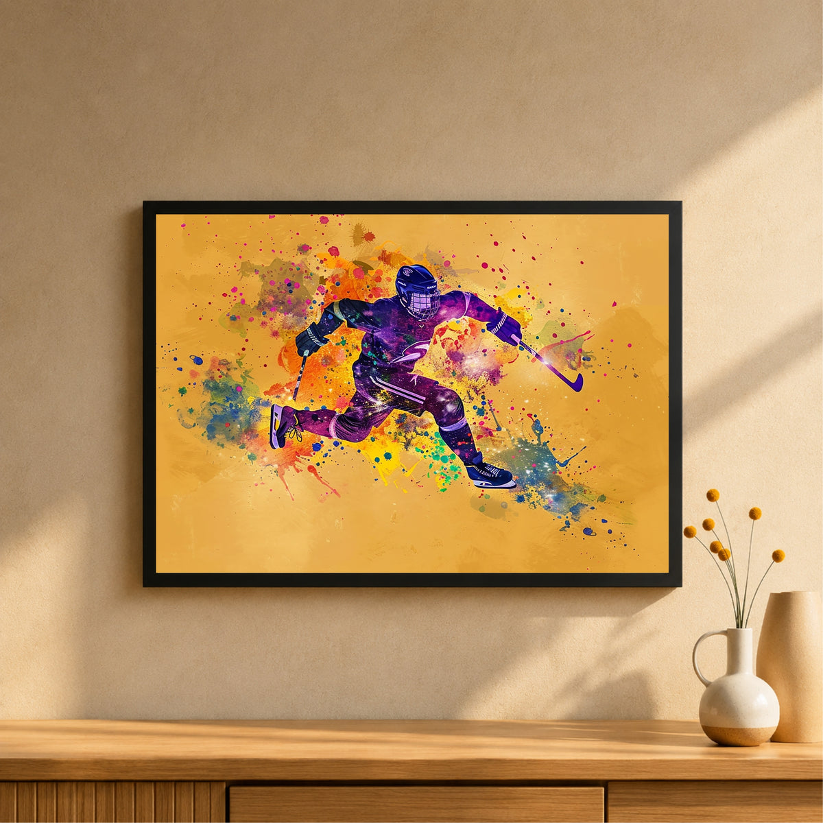 Hockey Player Action Wall Art | Framed Sports Print