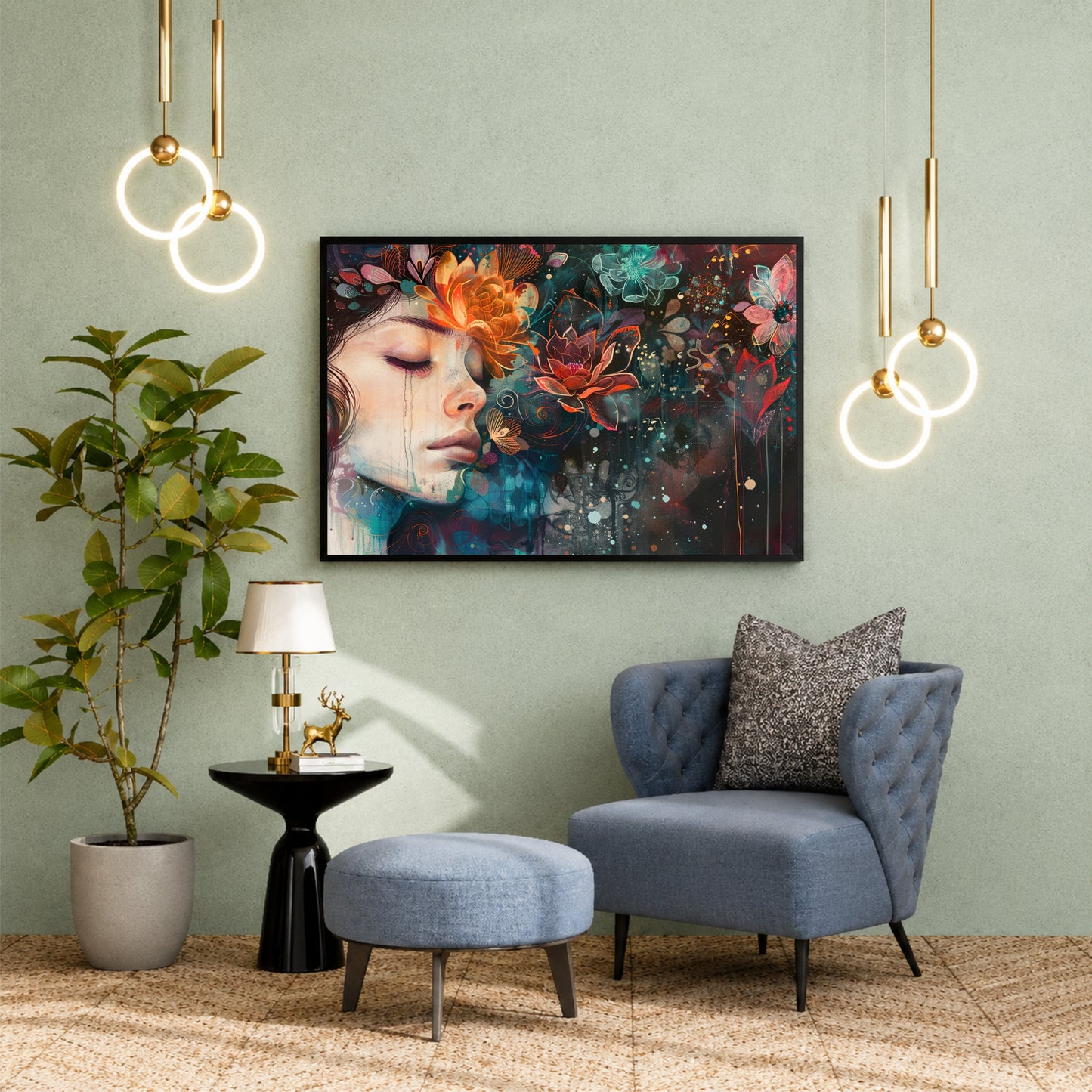 Floral Woman Wall Art