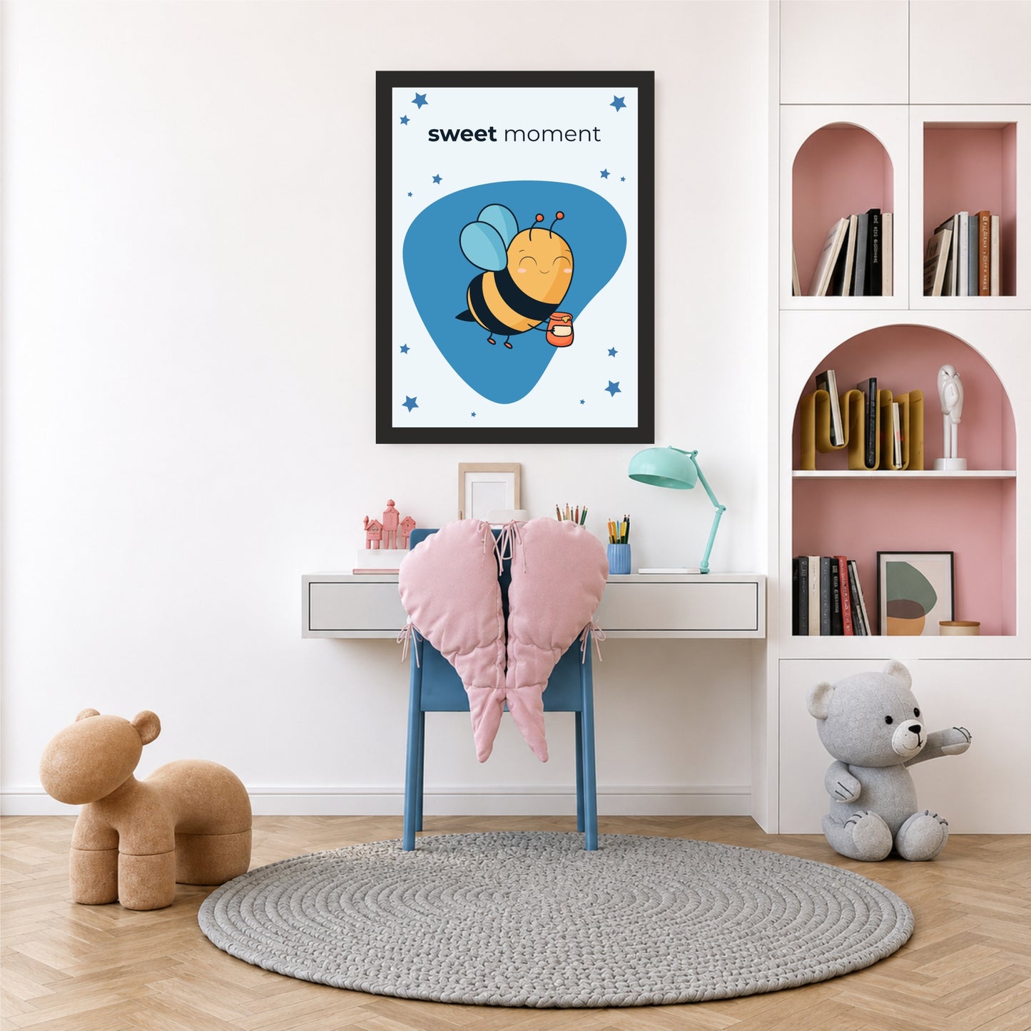 Sweet Moment Bee Wall Art | Cute Nursery Insect Print