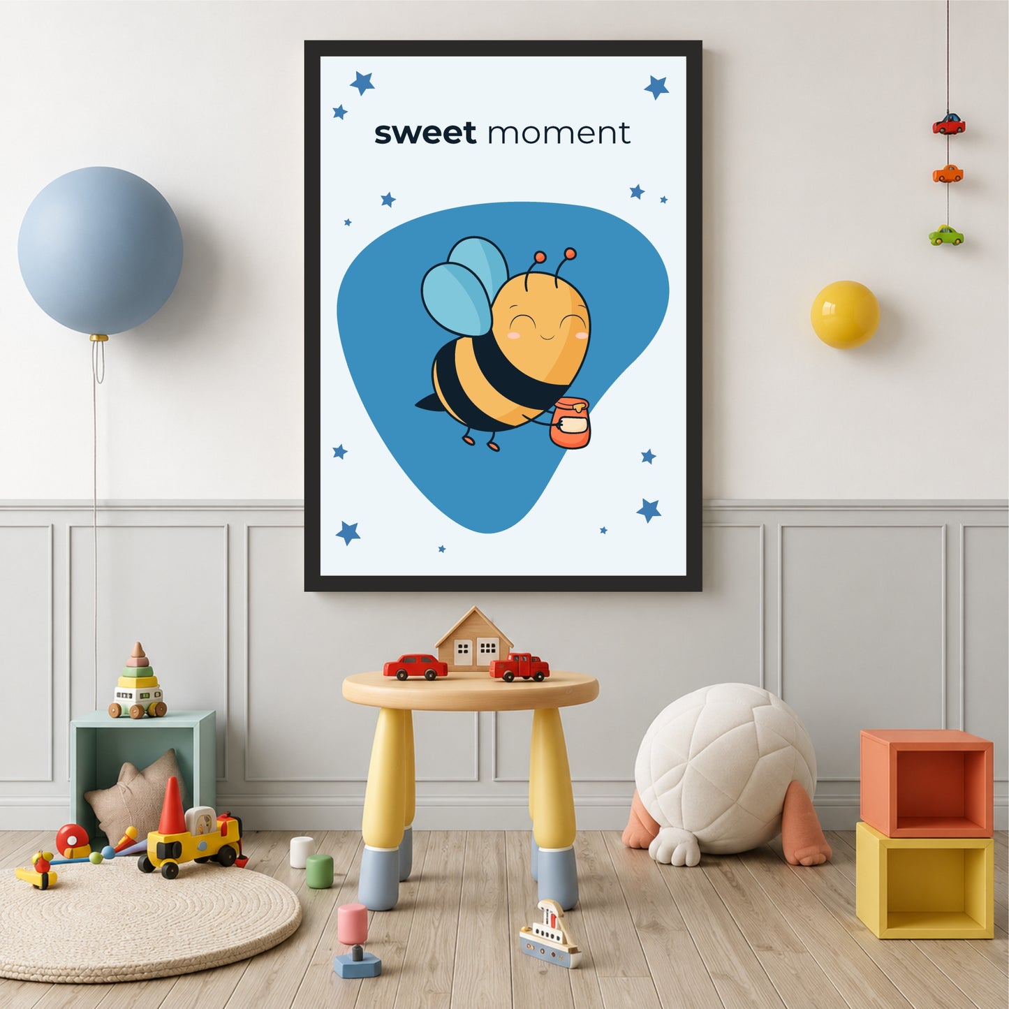 Sweet Moment Bee Wall Art | Cute Nursery Insect Print