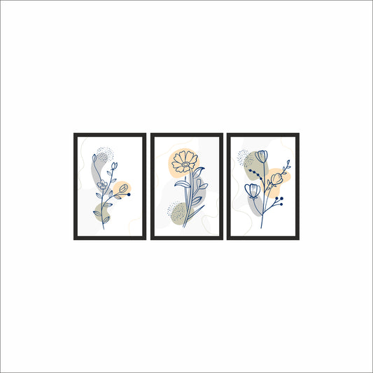 Pastel Bloom Wall Frame Set of 3 🌼🌿