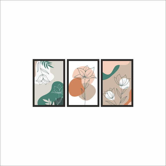 Terracotta Bloom Wall Frame Set of 3 🌿🧡