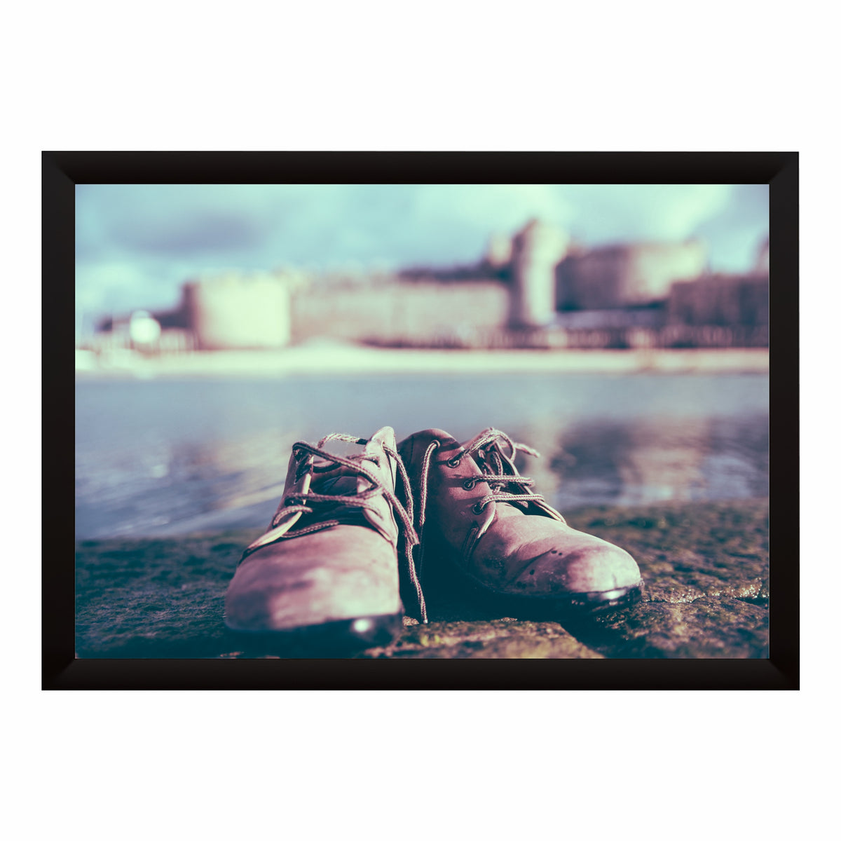 Vintage Brown Shoes Wall Art | Travel Footwear Artwork | Classic Shoes Decor