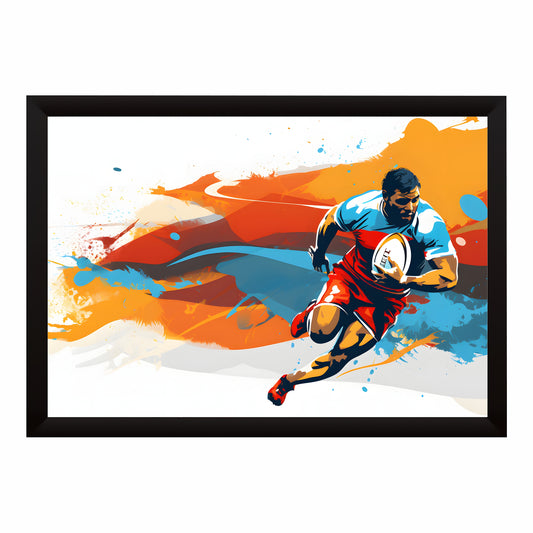 Rugby Player Action Wall Art | Framed Sports Print
