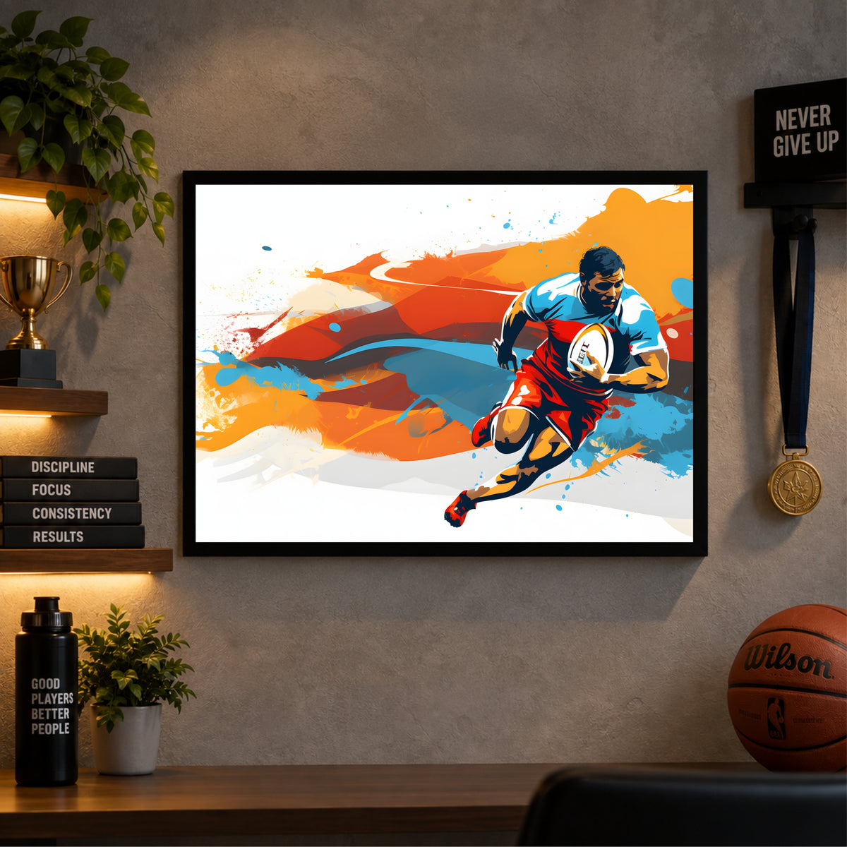 Rugby Player Action Wall Art | Framed Sports Print