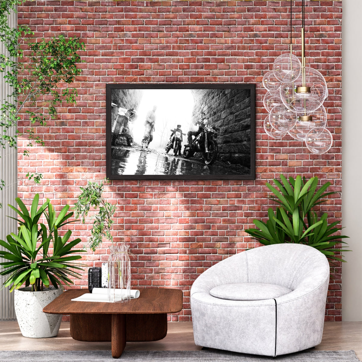 Motocross Riders Wall Art | Black & White Motorcycle Photography | Off-Road Adventure Canvas Print | Industrial Sports Wall Decor