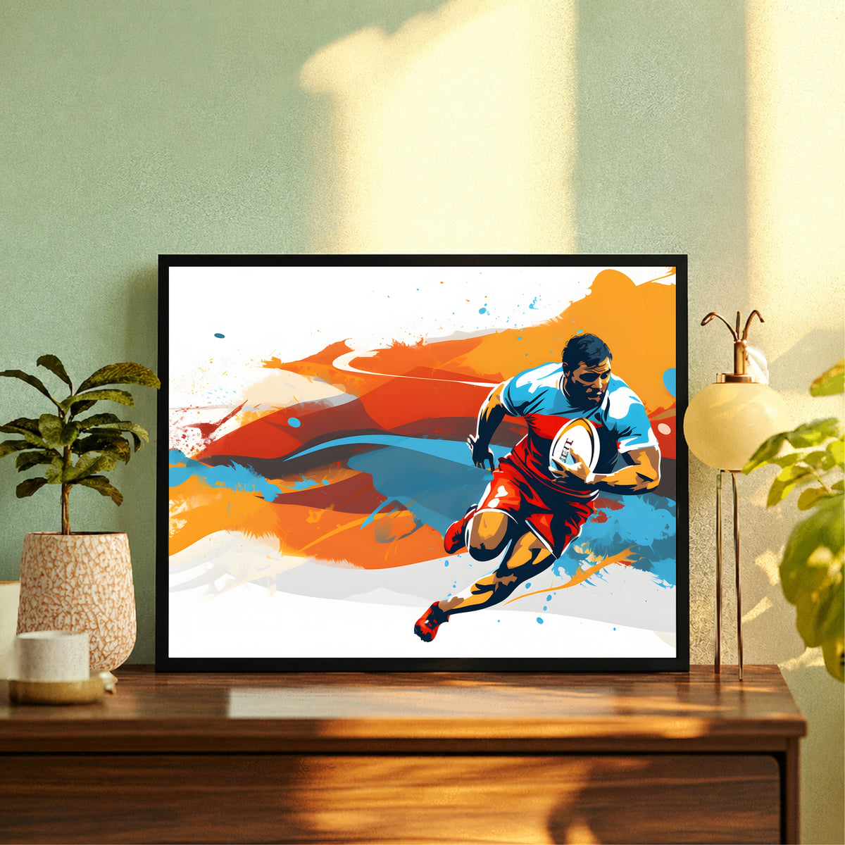 Rugby Player Action Wall Art | Framed Sports Print