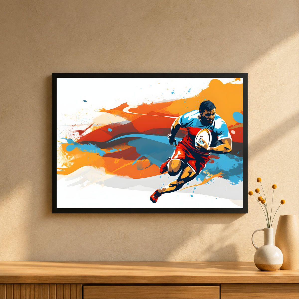 Rugby Player Action Wall Art | Framed Sports Print