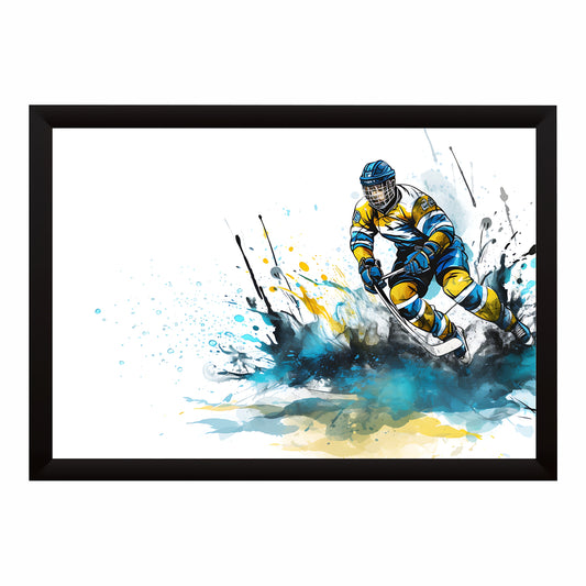 Hockey Player Action Wall Art | Framed Sports Print