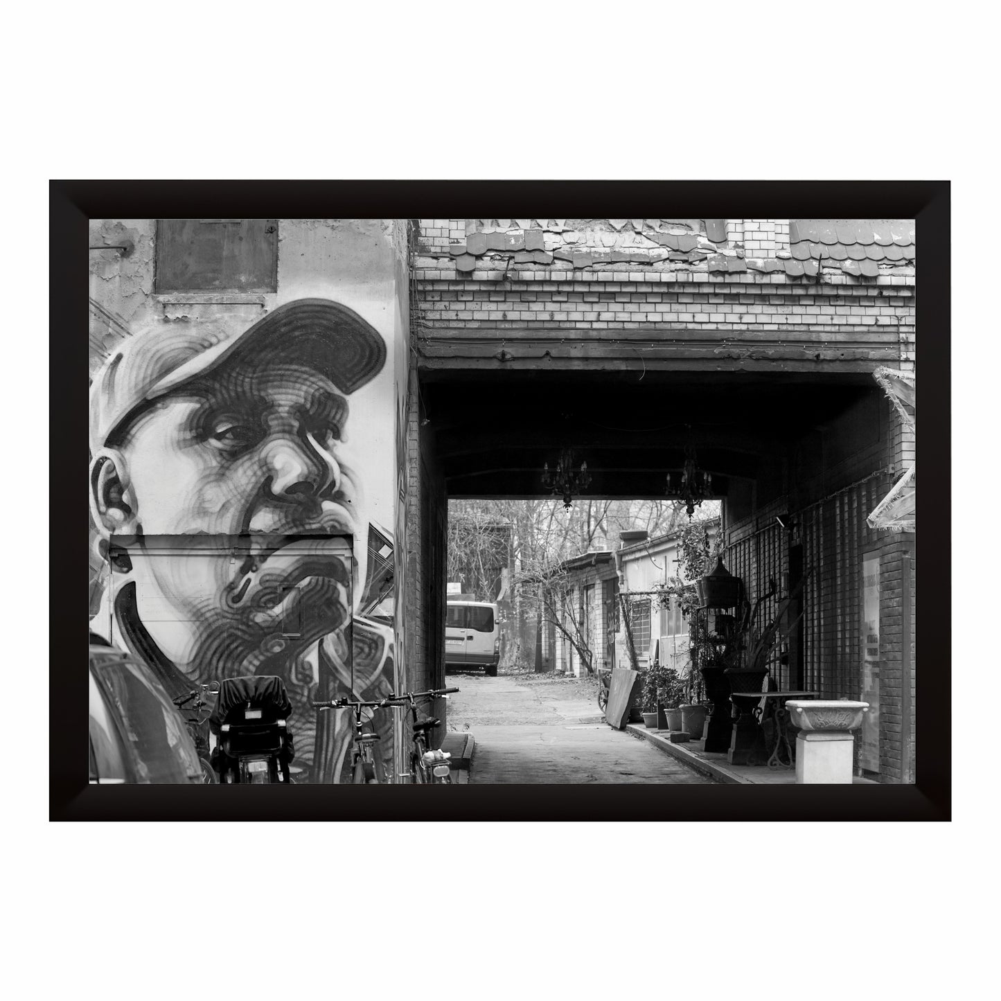 Urban Graffiti Black & White Wall Art | Street Photography