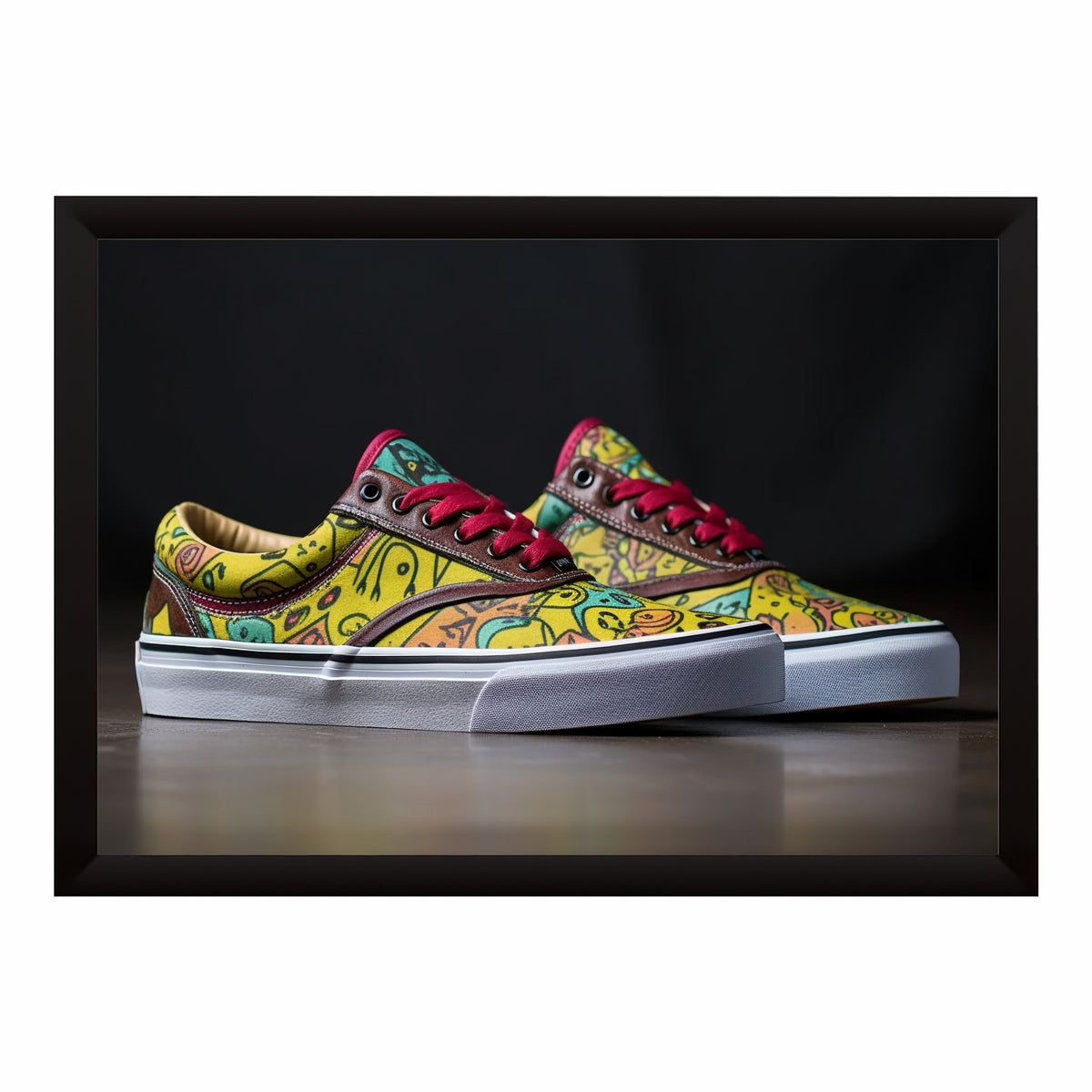 Colorful Sneakers Wall Art | Graphic Shoes Artwork | Modern Fashion Decor