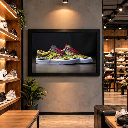 Colorful Sneakers Wall Art | Graphic Shoes Artwork | Modern Fashion Decor