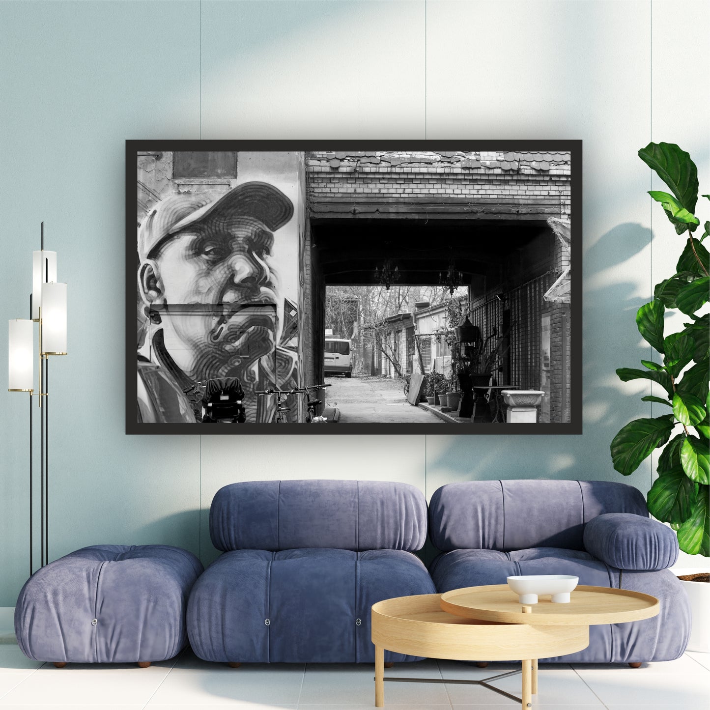 Urban Graffiti Black & White Wall Art | Street Photography