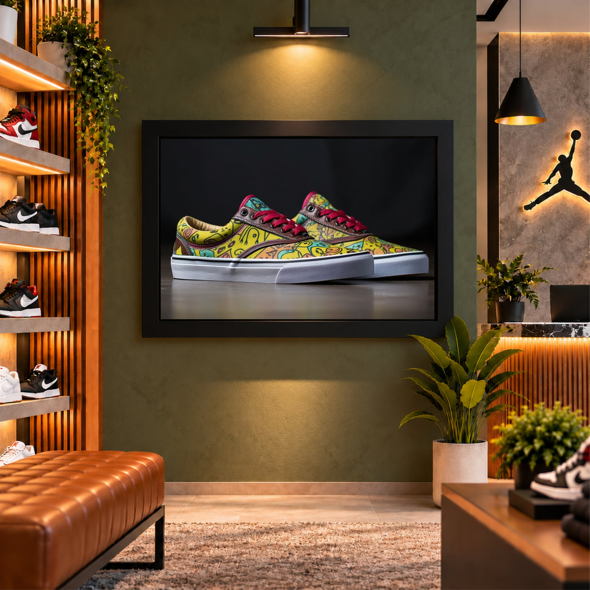Colorful Sneakers Wall Art | Graphic Shoes Artwork | Modern Fashion Decor
