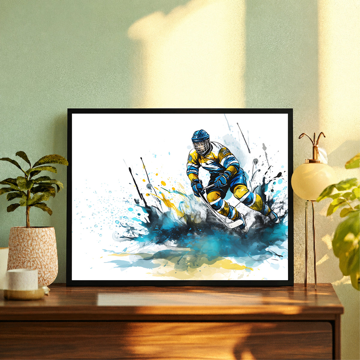 Hockey Player Action Wall Art | Framed Sports Print