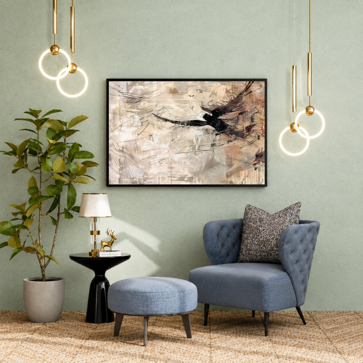 Abstract Bird Wall Art